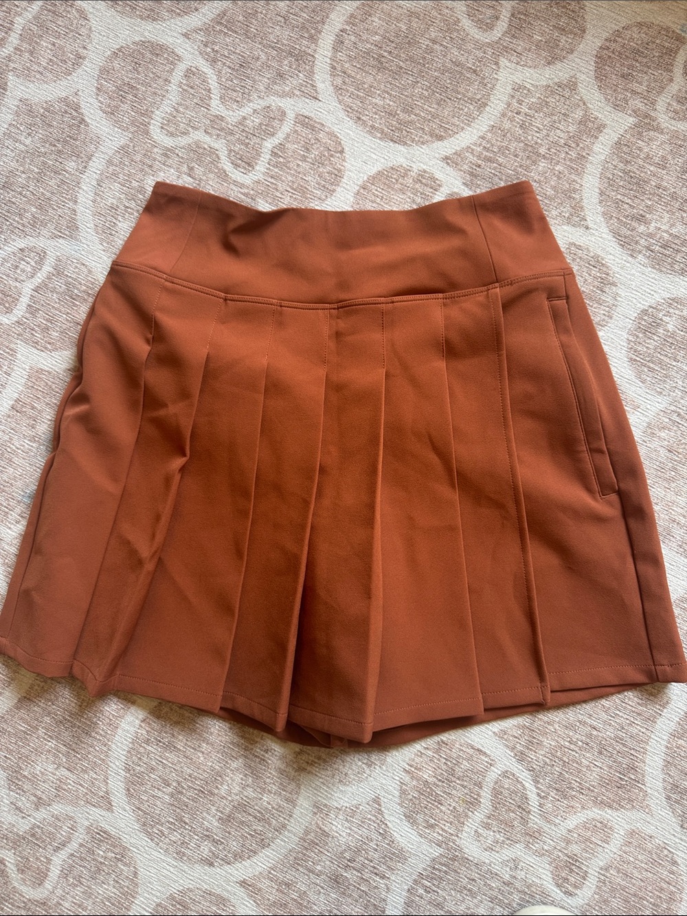 Athleta Rust-Toned Pleated Mini Skort size 0